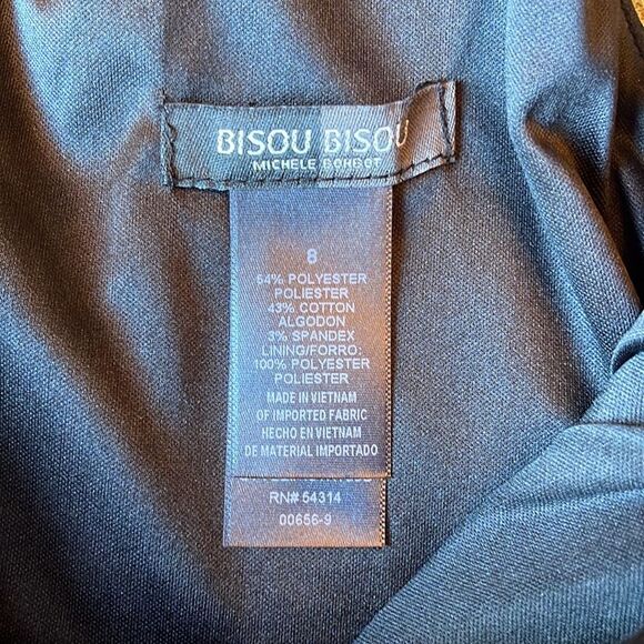 Bisou Bisou Black Satin Wiggle Cocktail Dress Beaded Strap 2000s Dead Stock - Picture 6 of 12